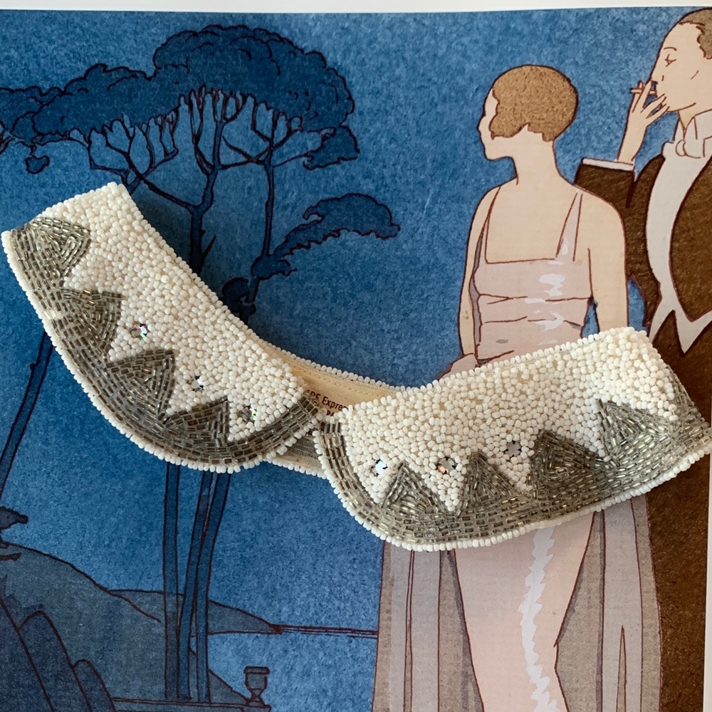 Baar & Beards Inc. Hand Made Vintage Sequin and Beaded Collar West Germany 50’s